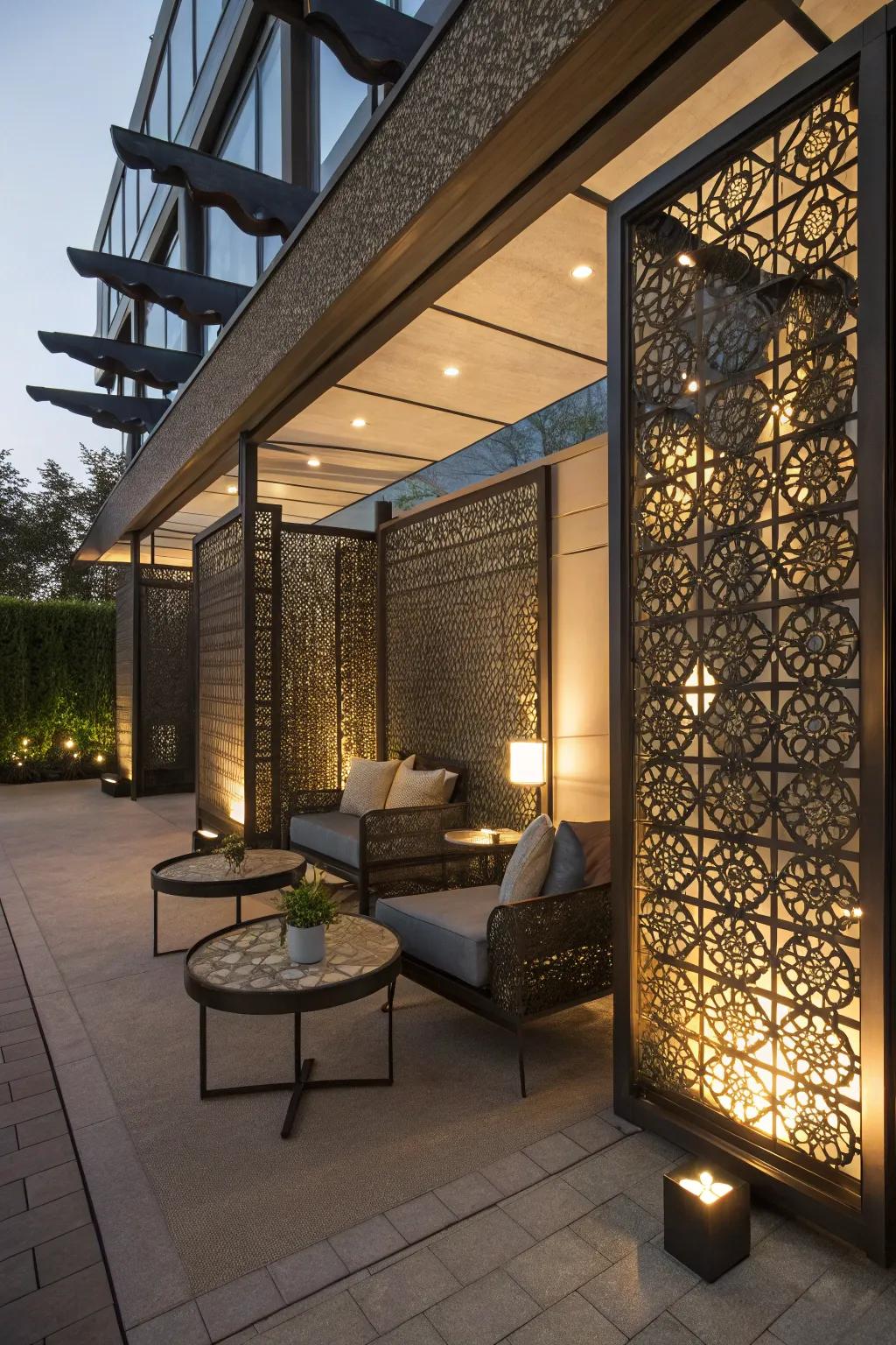 Privacy screens add both function and style to your patio.