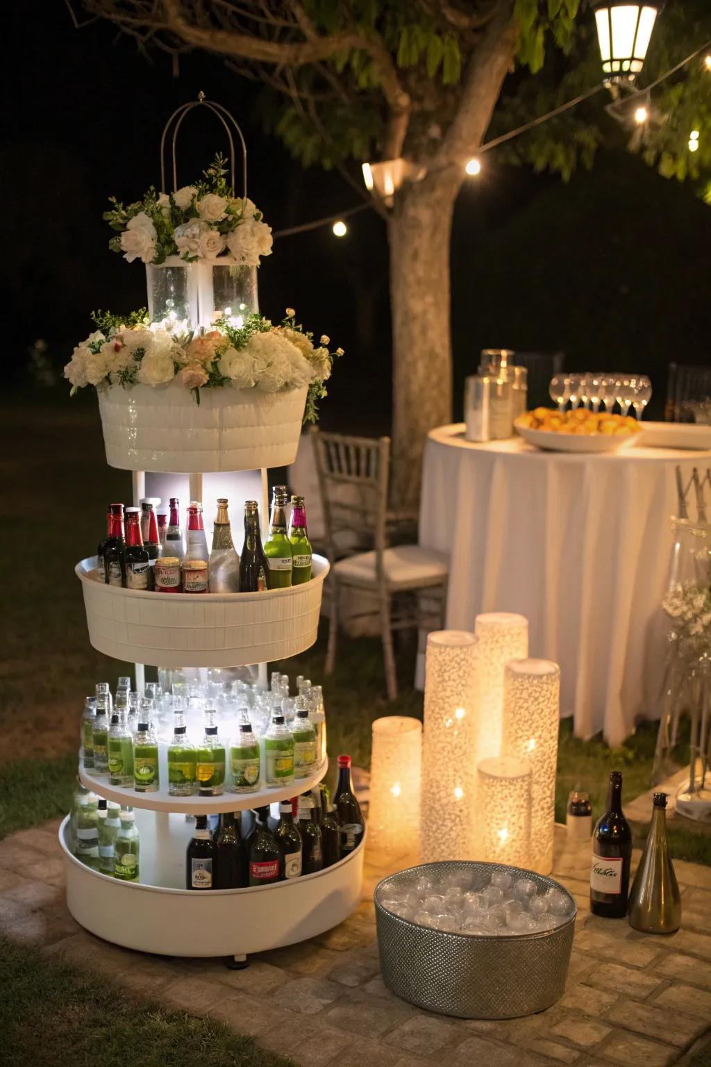 A multi-tiered cooler maximizing space and style.