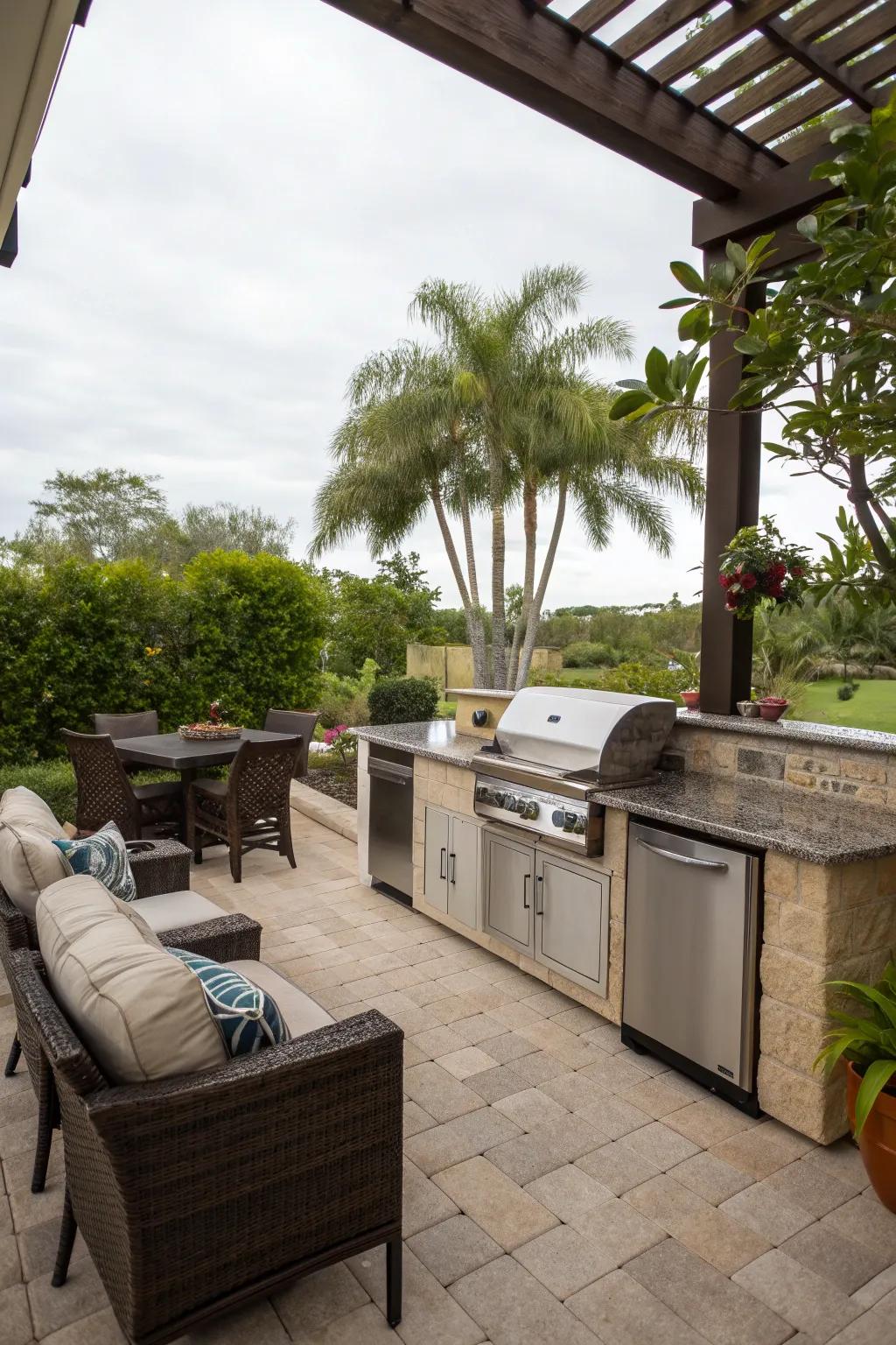 A well-equipped outdoor kitchen perfect for entertaining.