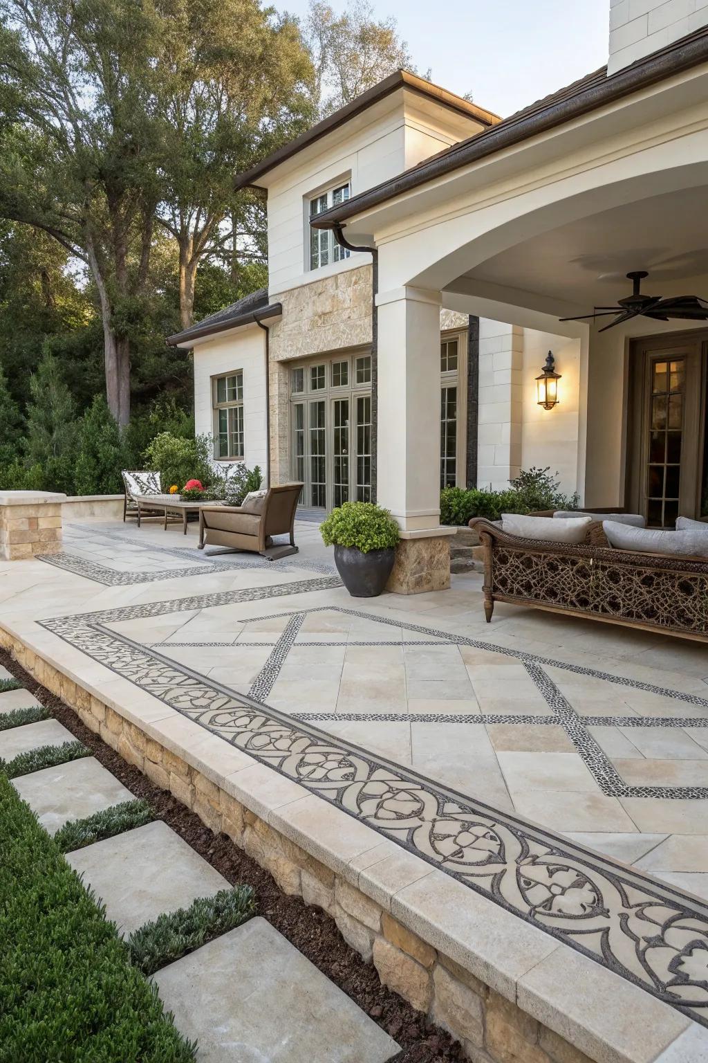 Make your patio pop with textured stone patterns.