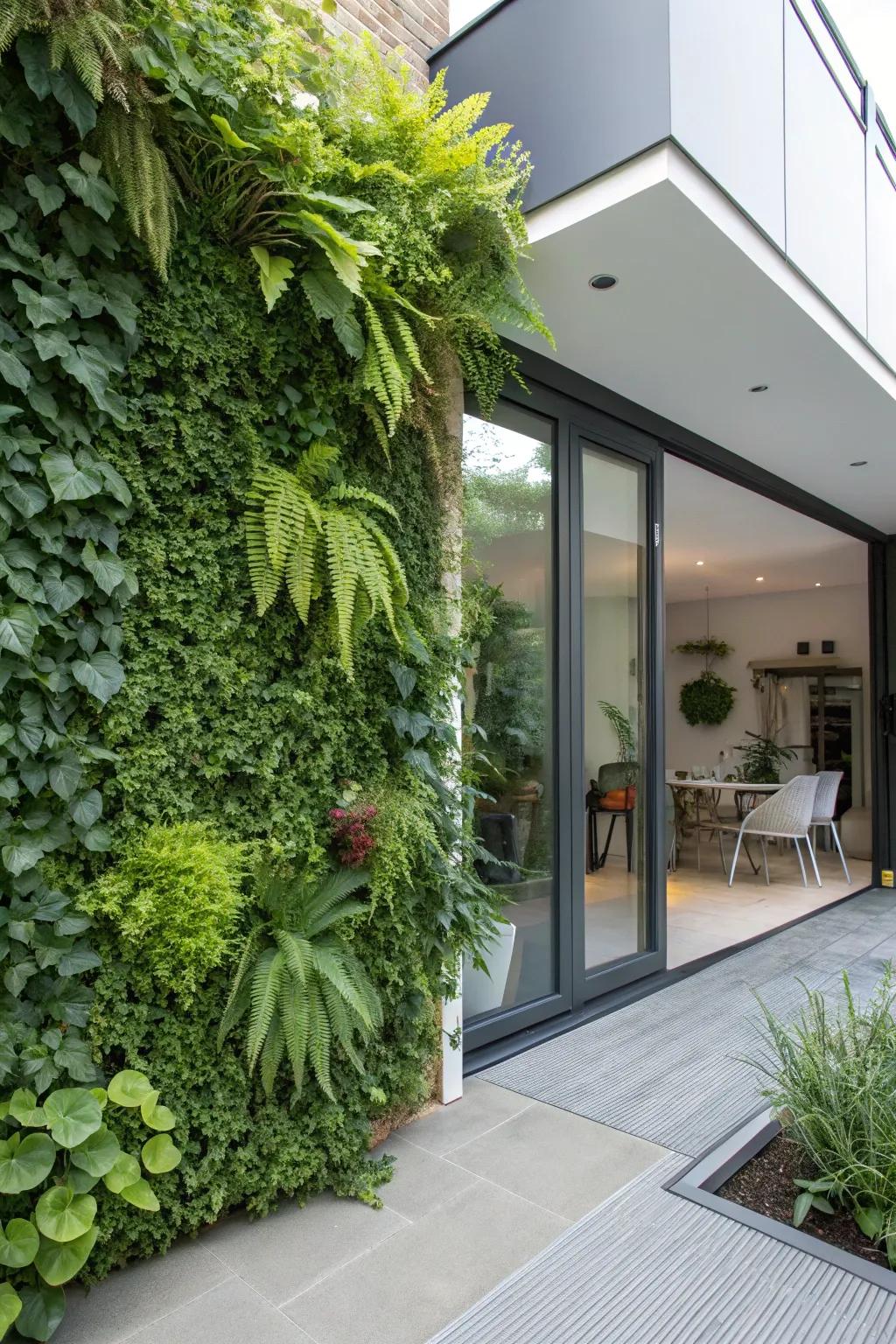Bring greenery upward with vertical garden walls.