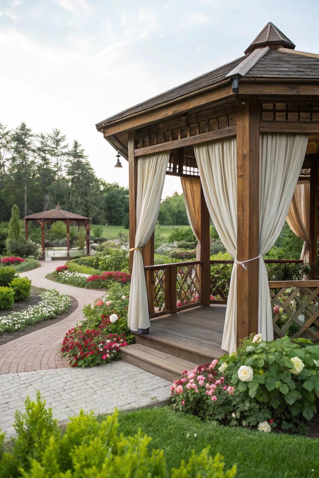 Gazebos offer a stylish retreat and a focal point in any garden.
