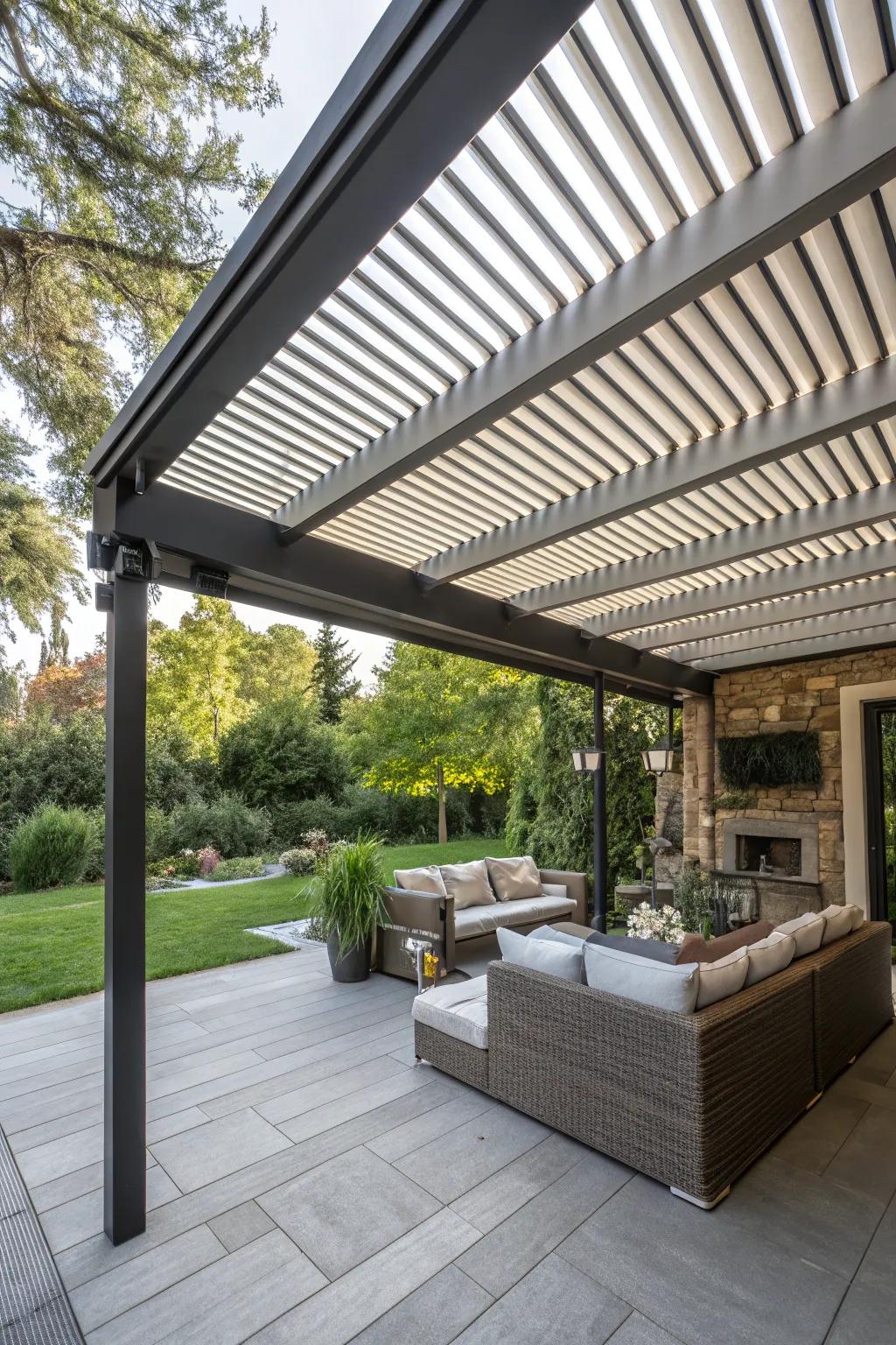 Adjustable louvers offer flexibility for any occasion.