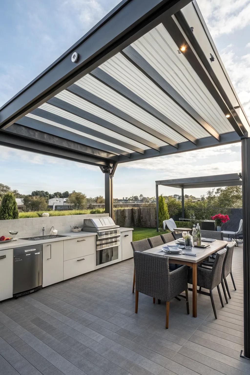 Stay comfortable with a weather-ready pergola.