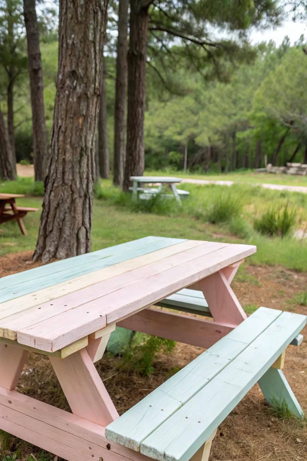 Natural wood accents blend beautifully with painted sections.