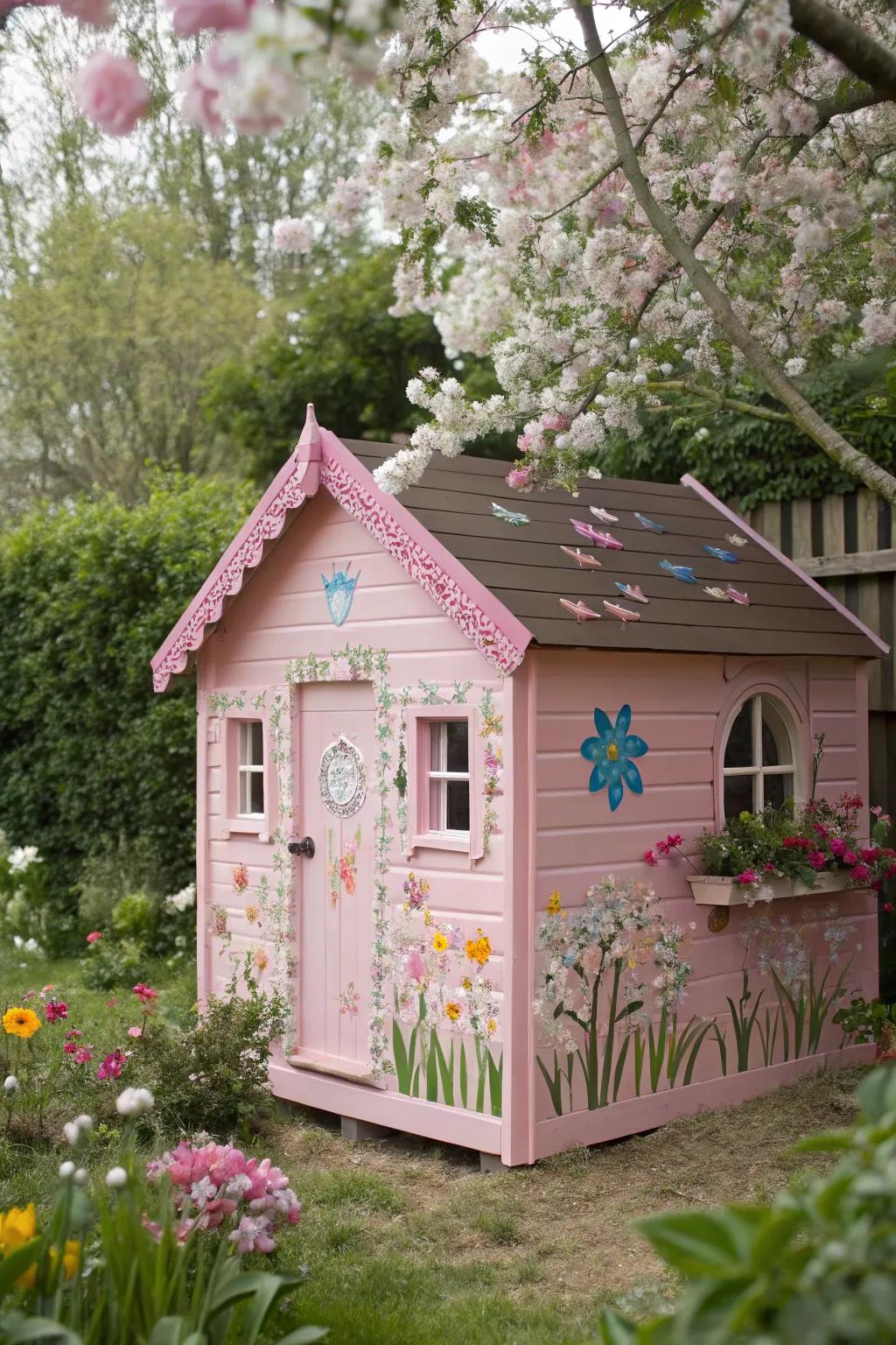 Playful pinks bring a touch of whimsy to any playhouse.