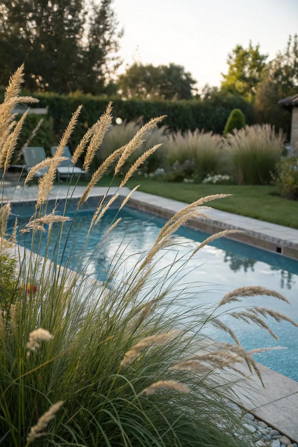 Introduce texture with elegant ornamental grasses.