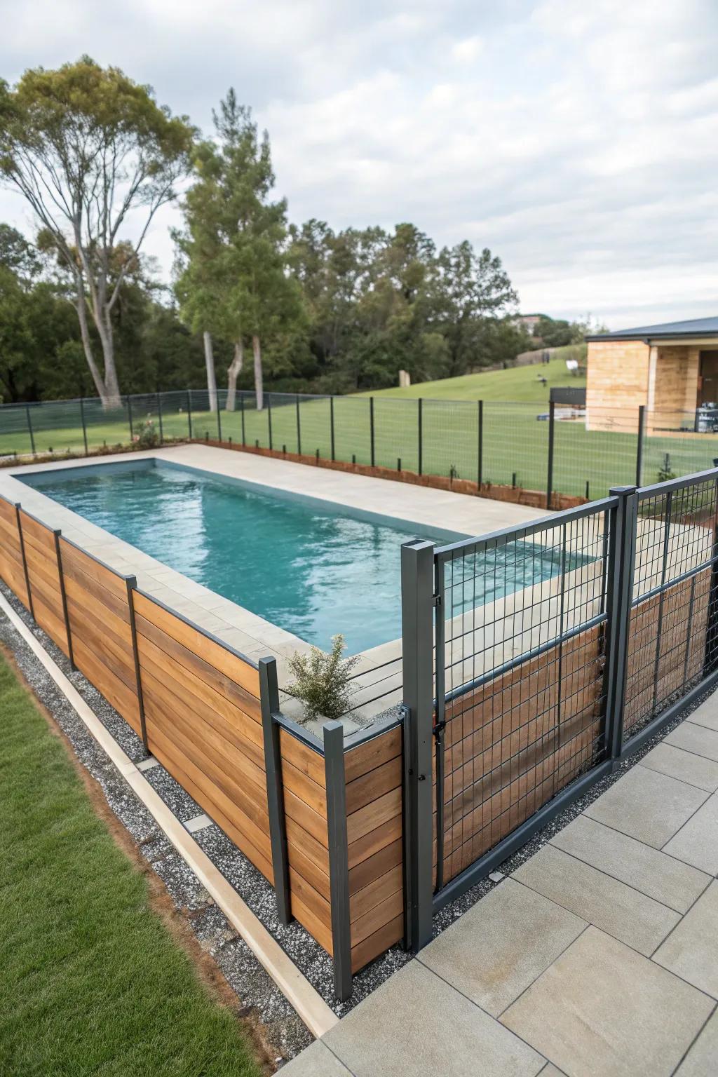 Combination fencing allows for personalized designs that make a statement.