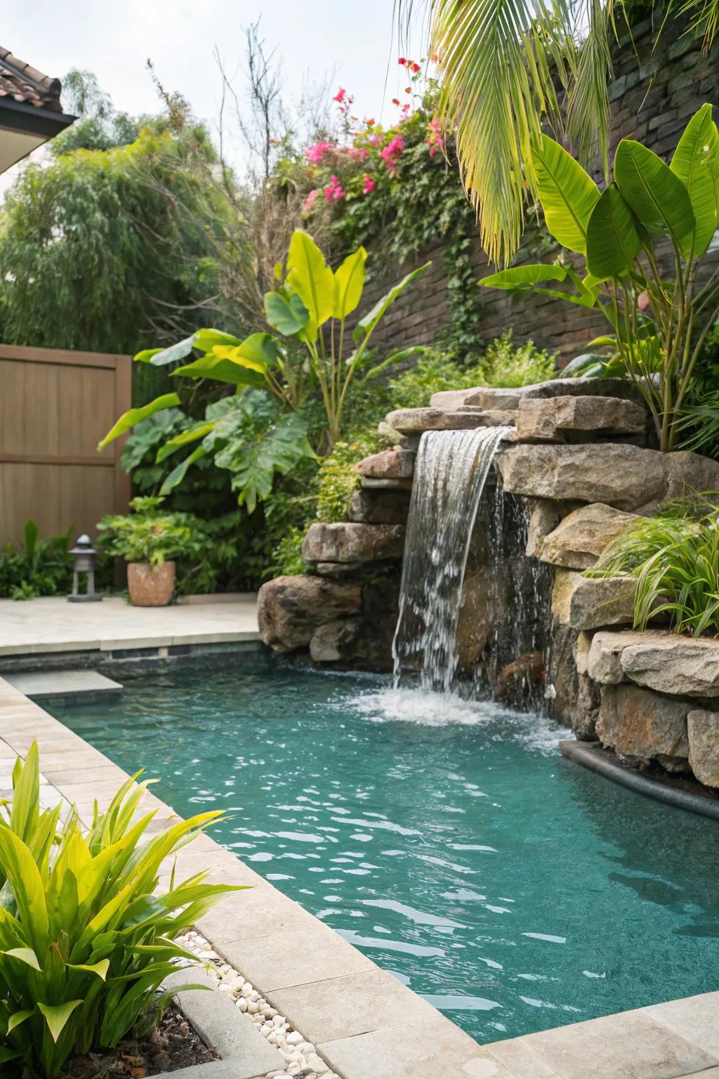 Water features add a dynamic and luxurious touch to any pool area.