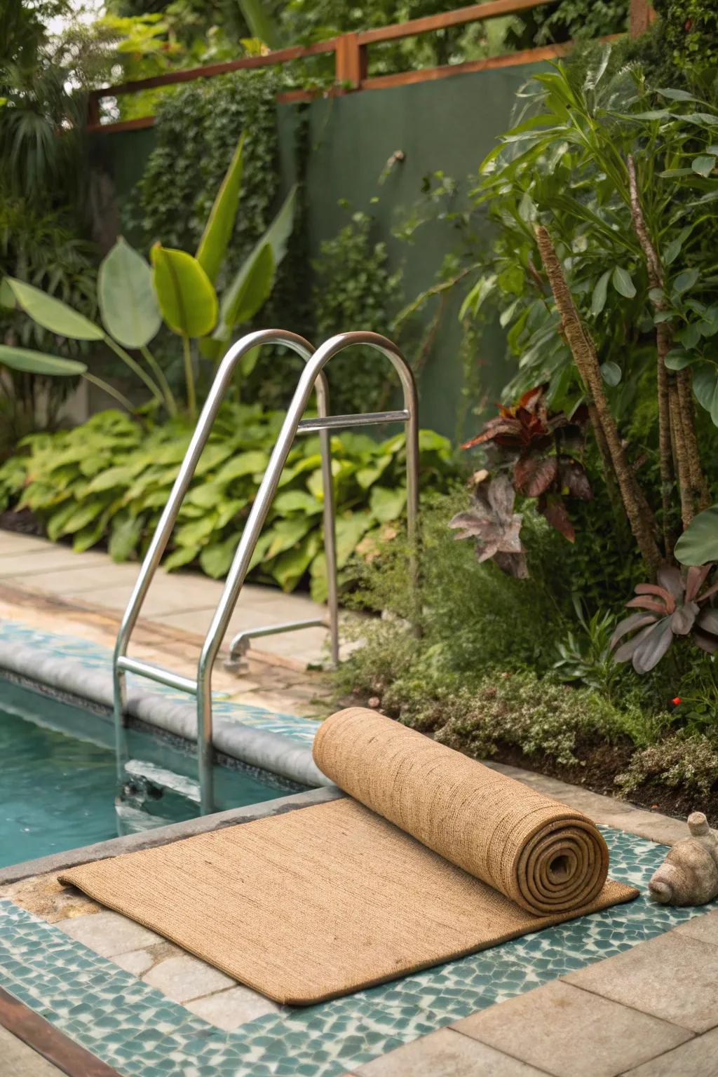 Sustainable style with cork mats that blend with nature.