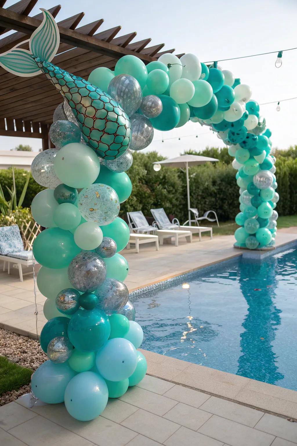 Make a splash with a magical mermaid balloon arch.