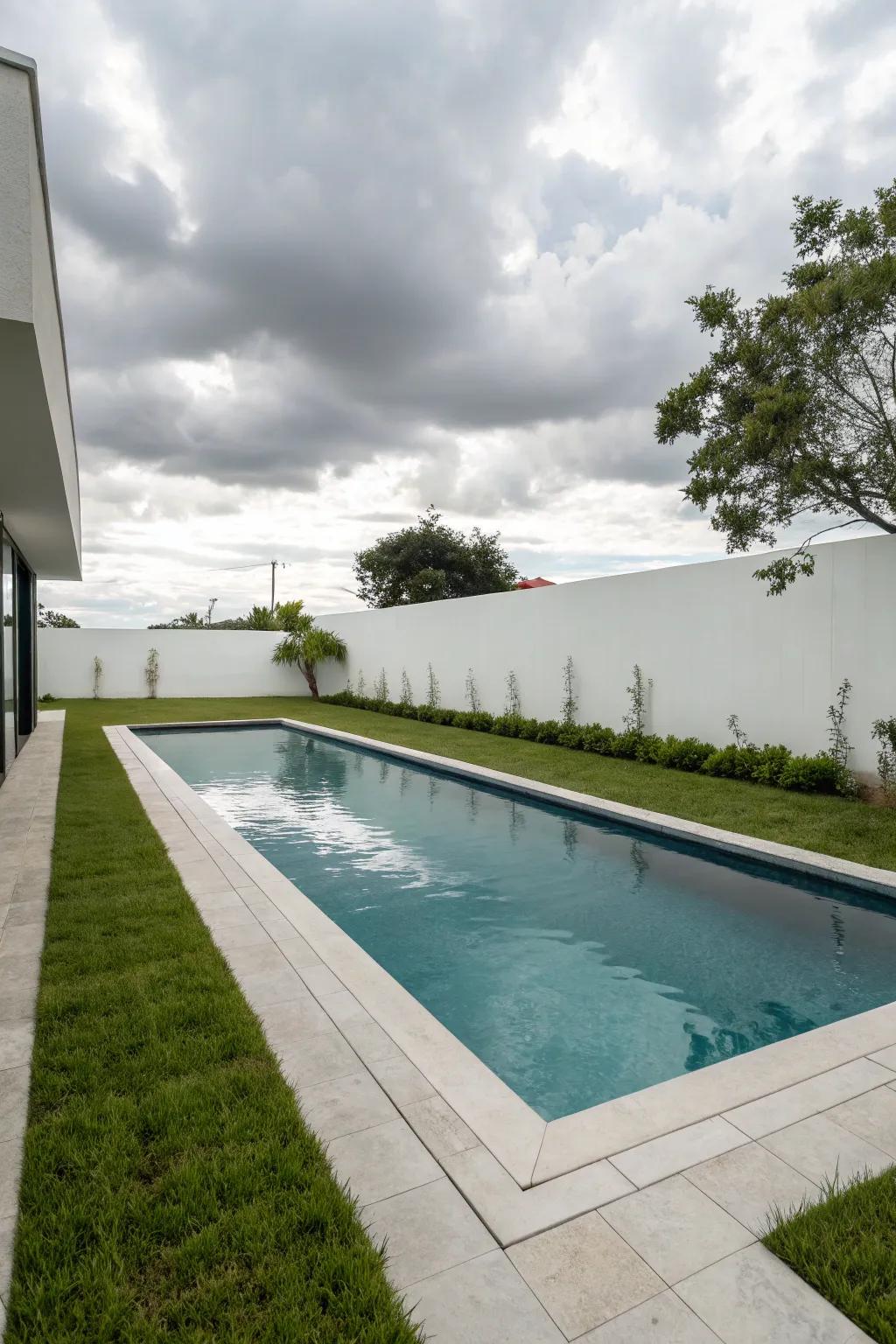A pool with a modern touch.