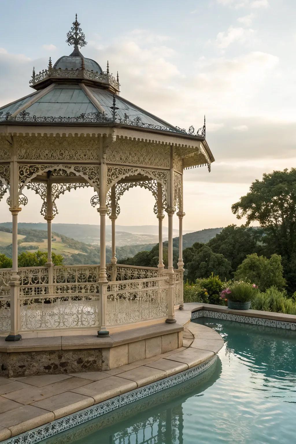 Add timeless charm with a Victorian-style gazebo.
