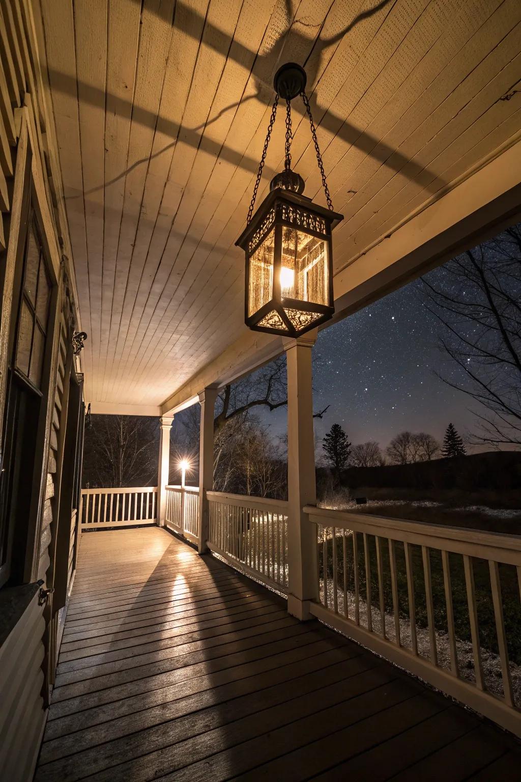 Enhance elegance with a hanging lantern.
