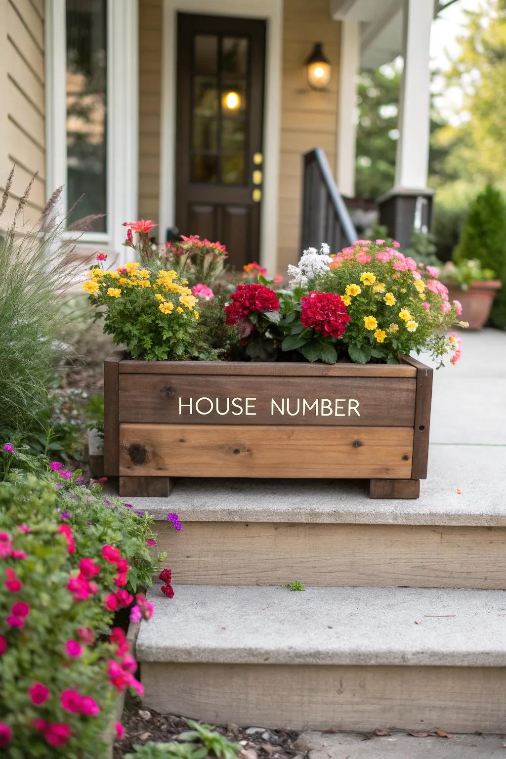 Personalize your porch with a DIY house number planter.