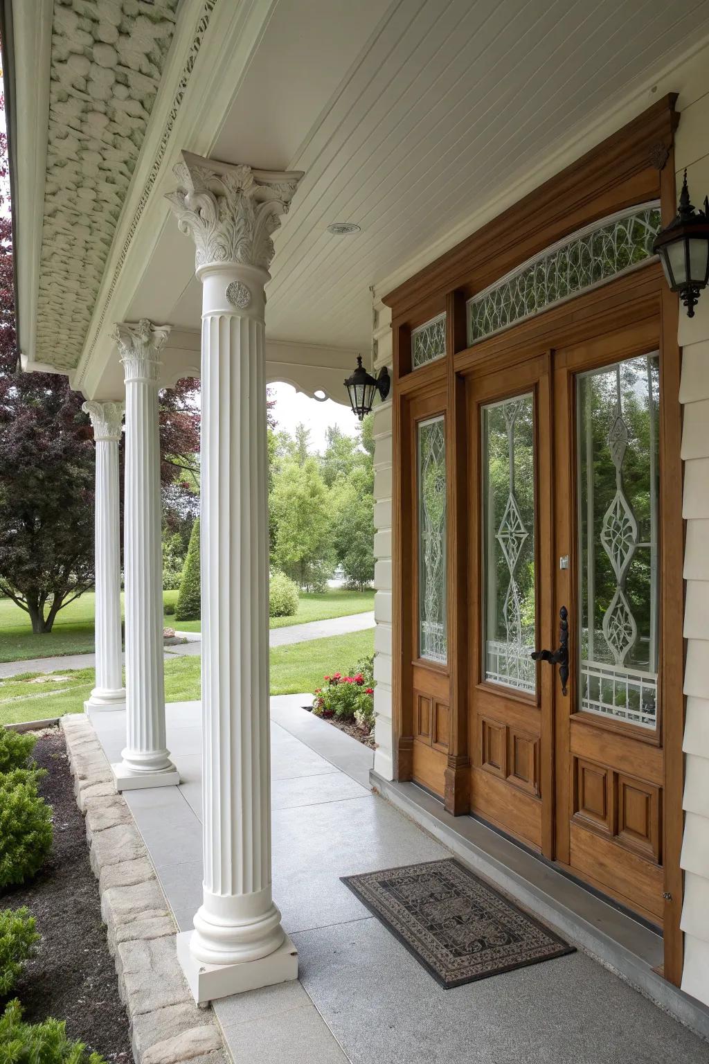 Classic columns add a touch of elegance.