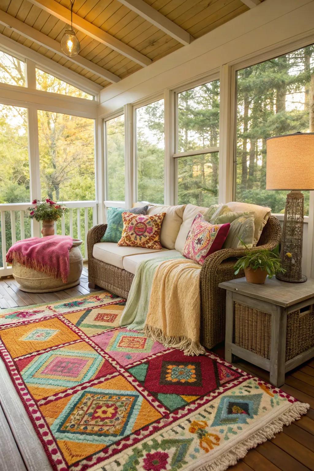 Textiles add warmth and comfort.