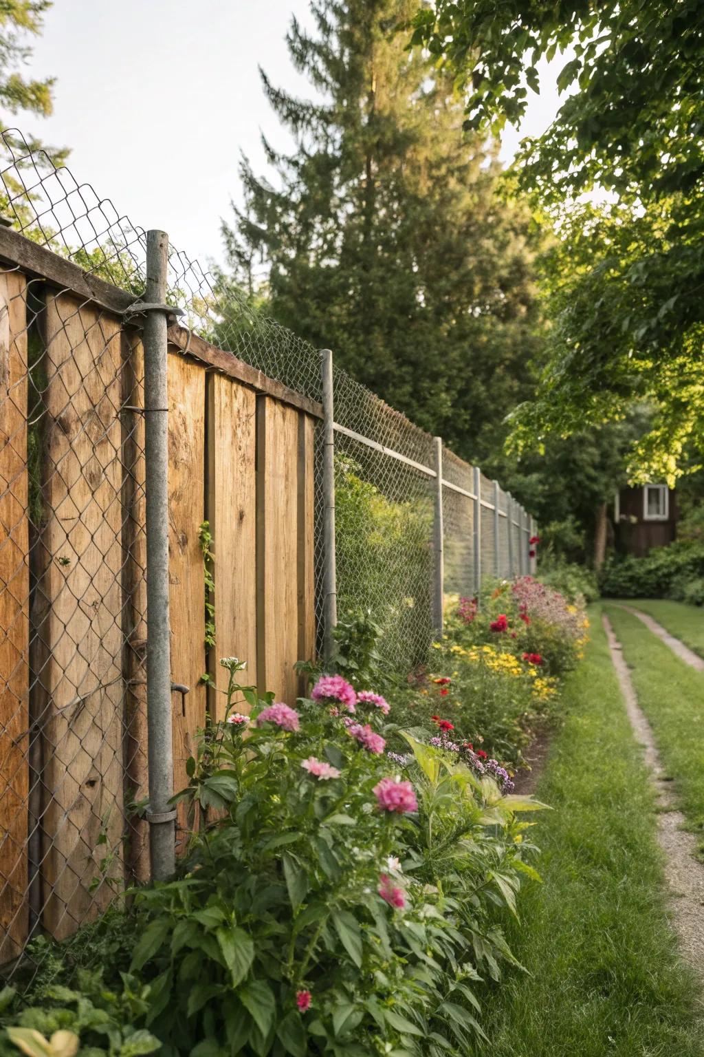 Wooden panels add a rustic charm to any outdoor space.