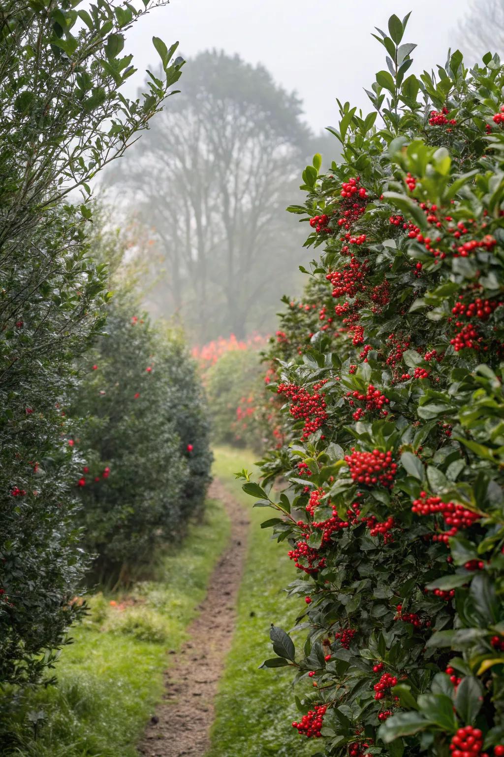 Holly trees bring both beauty and privacy to your yard.