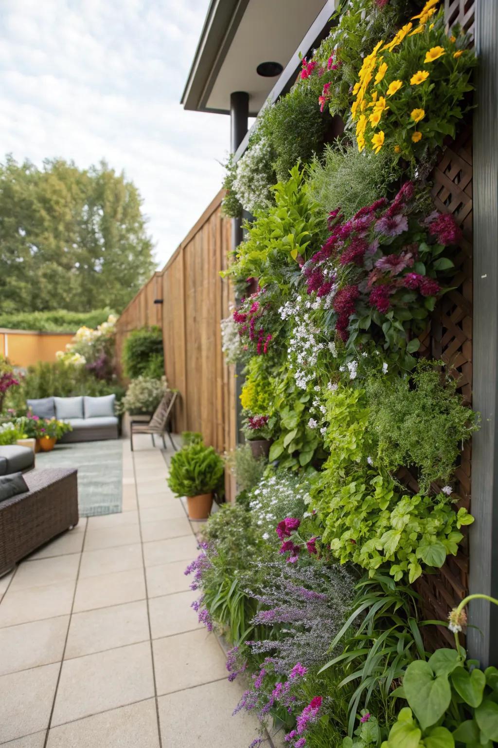 Enhance privacy with a lush vertical garden.