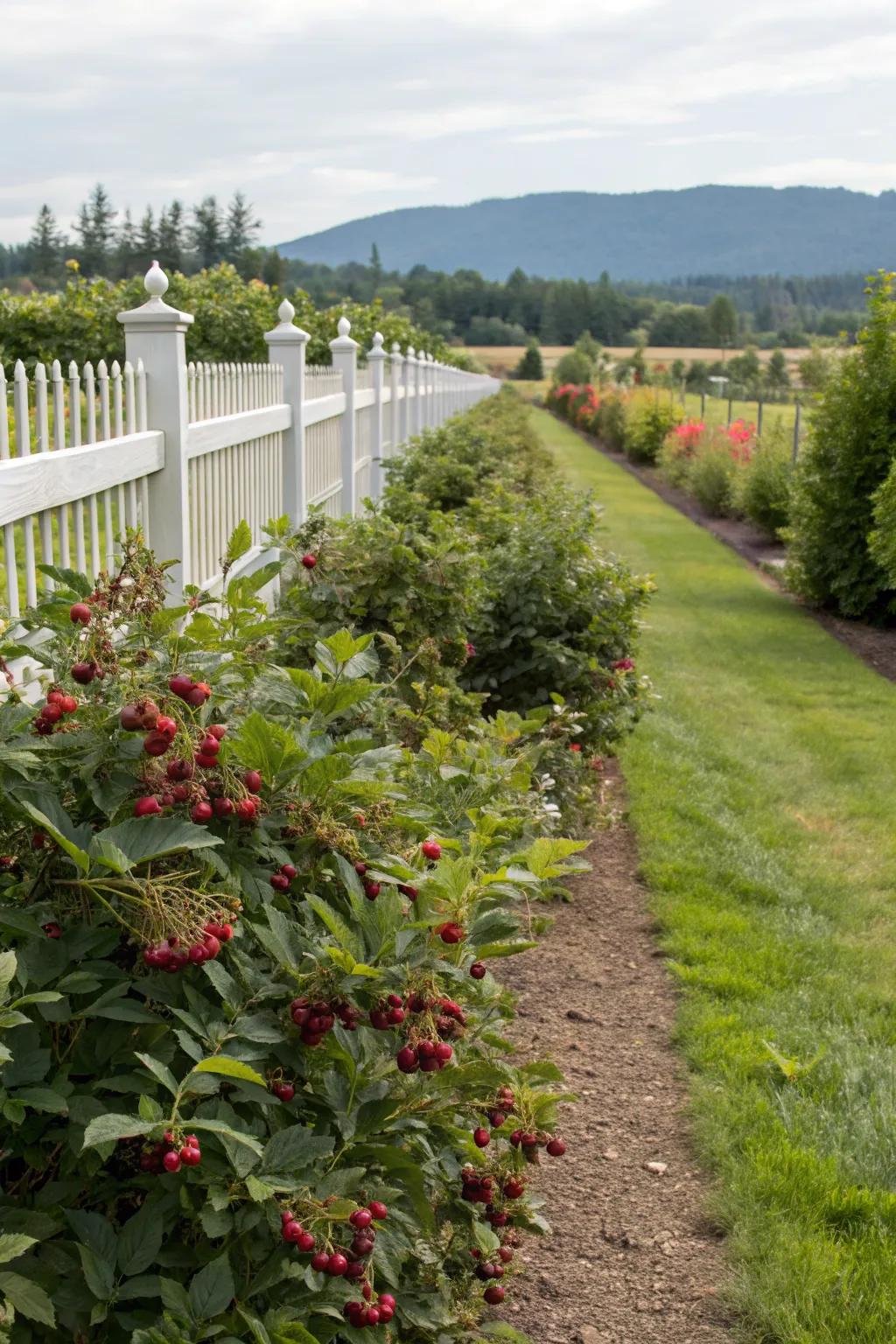 Berry bushes as a tasty border solution.