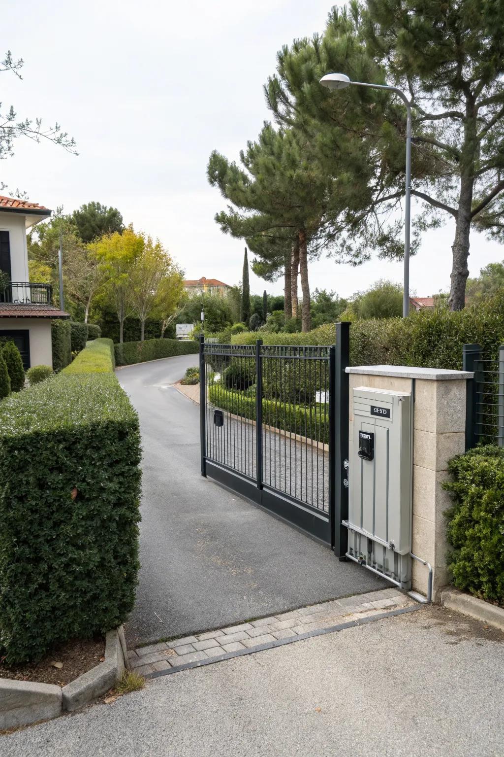 Automated gates offer effortless convenience and security.