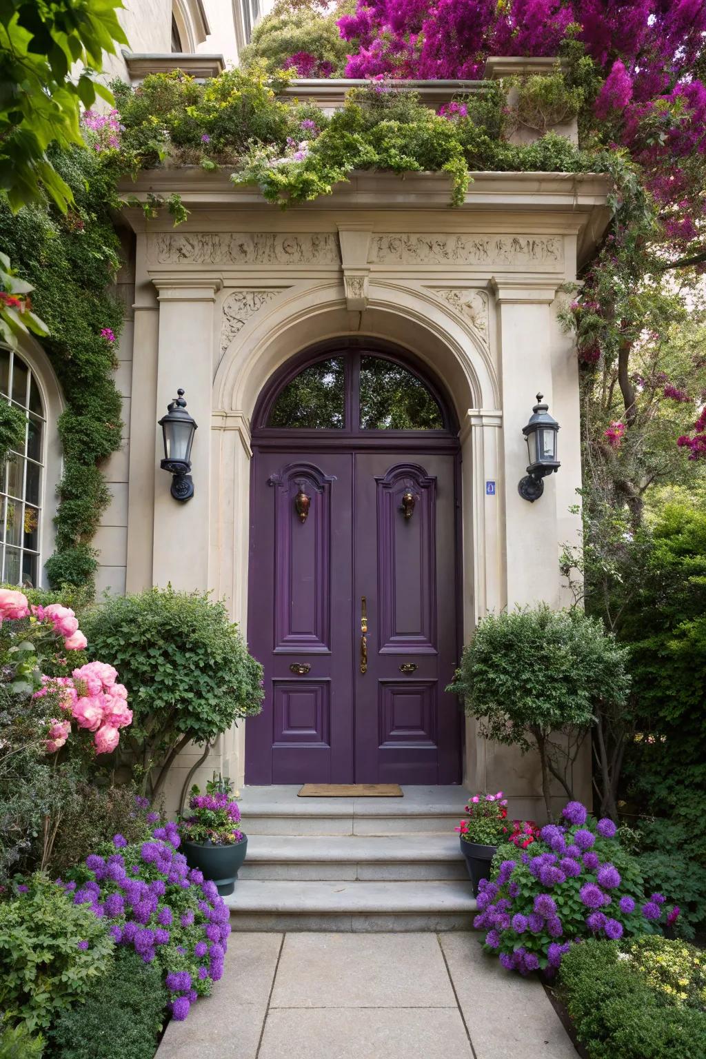 Amethyst doors bring a sense of royalty and grandeur to your entrance.