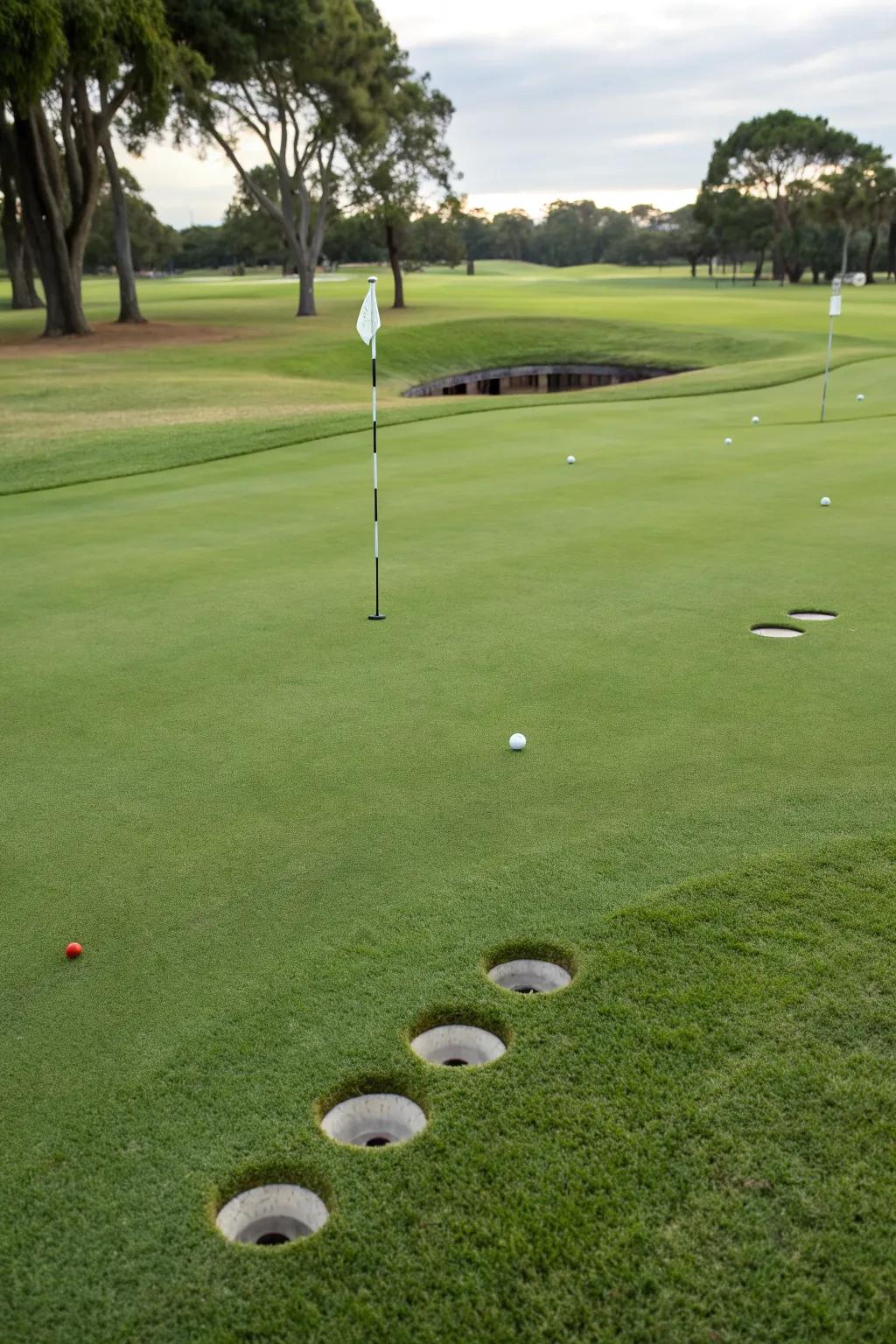 Multiple holes offer variety and challenge in your home practice.