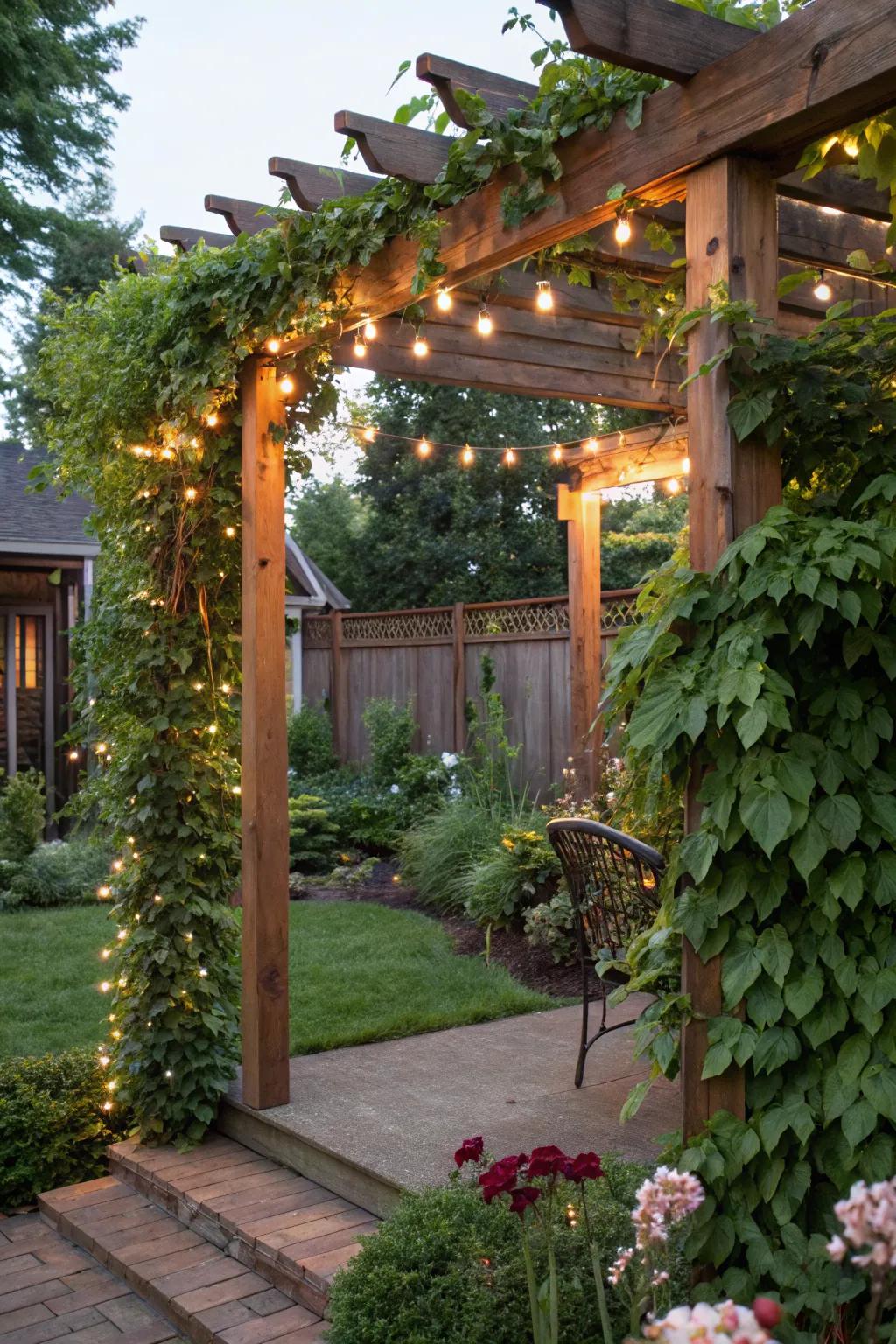 A pergola that transforms any backyard into a magical retreat.
