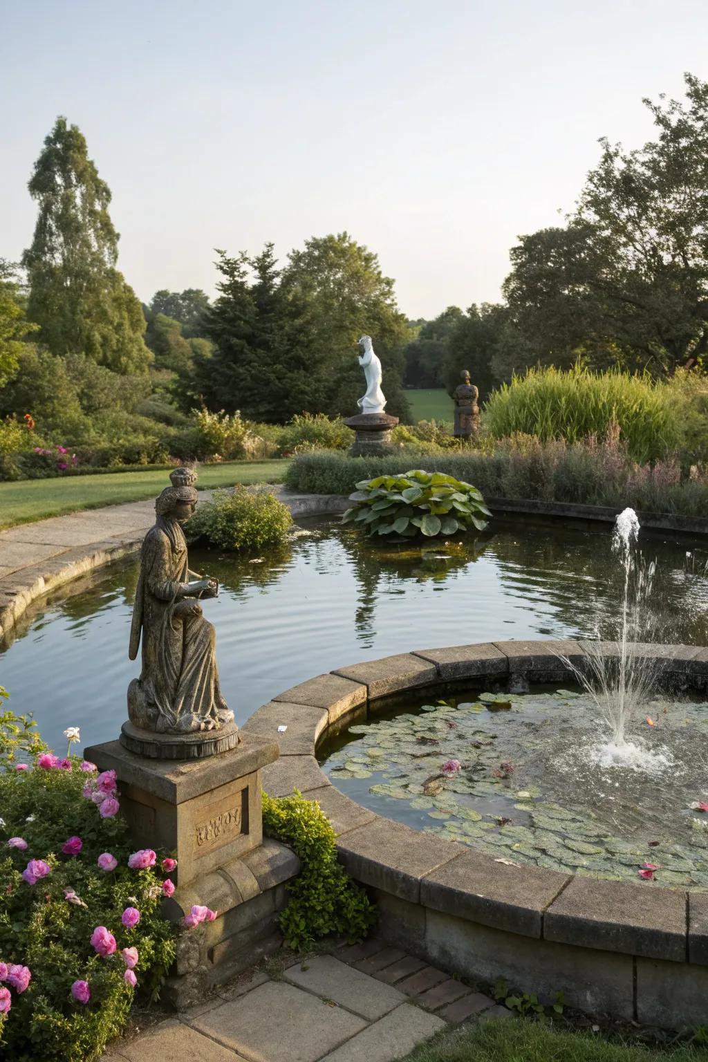 Decorative elements bring personality to your pond.
