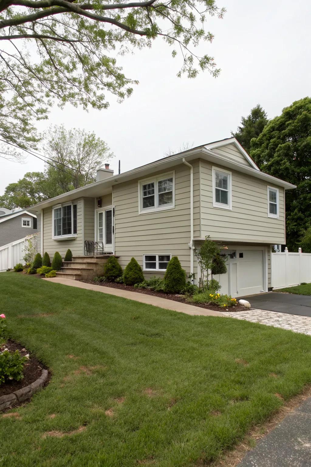 Fiber cement siding offers both durability and a sleek appearance.