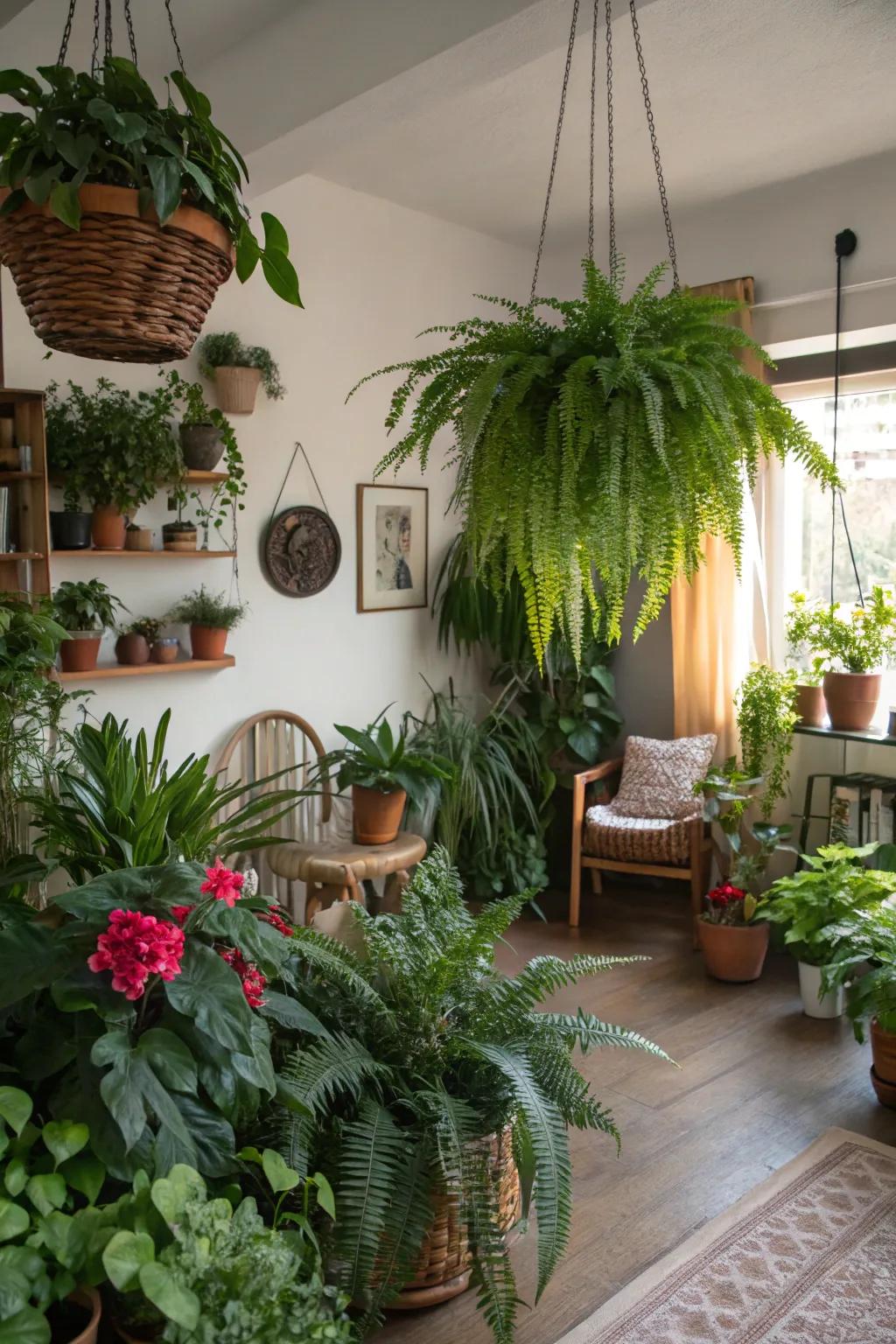 Cultivate calm with a room full of vibrant houseplants.