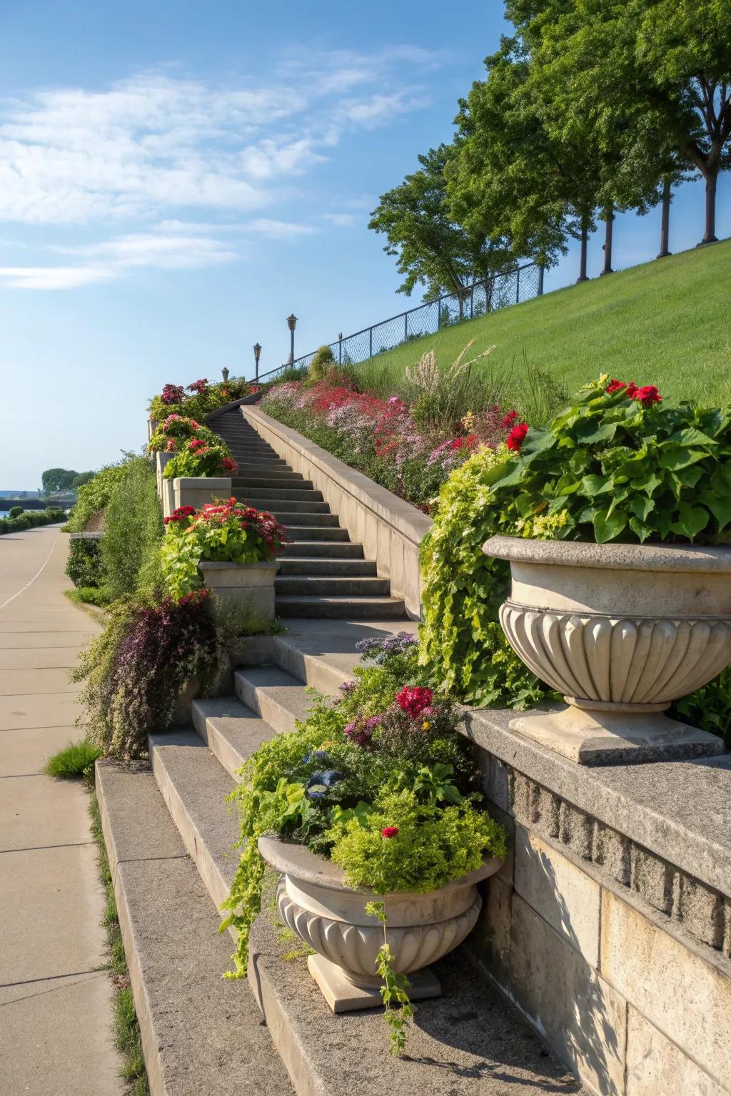Greenery adds a natural touch.