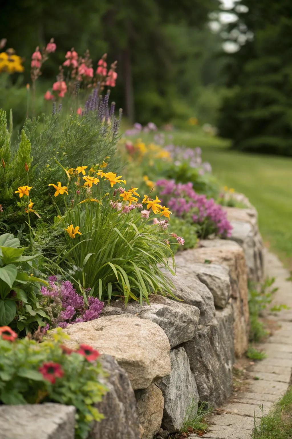 Harmonious rock and plant integration