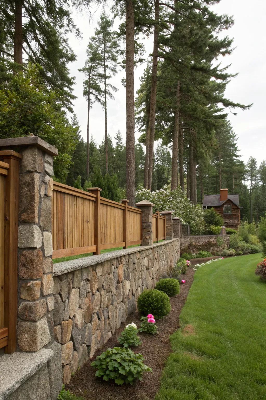 Rock walls can elegantly define your garden boundaries.