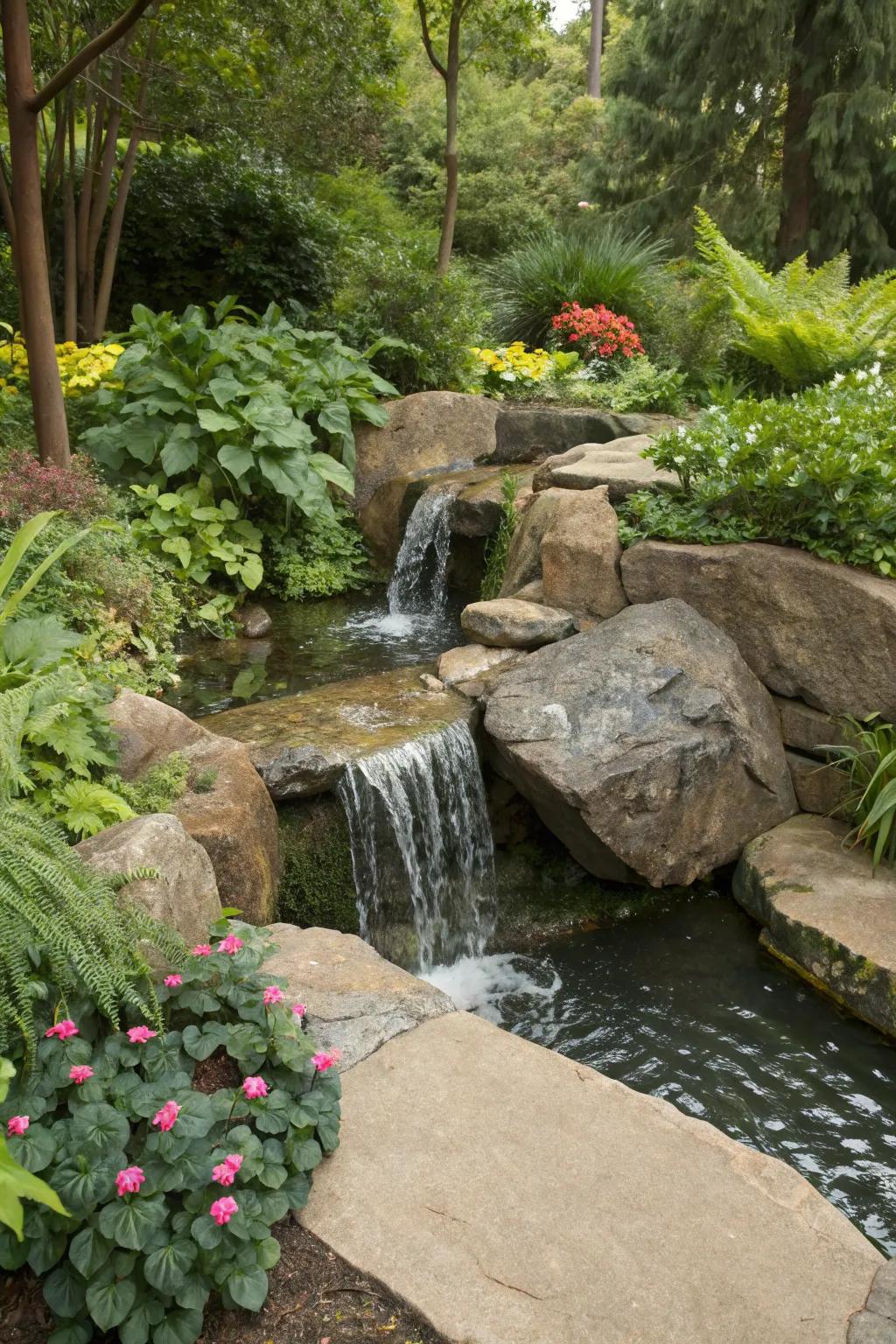 Blend your water feature with natural surroundings for a seamless effect.