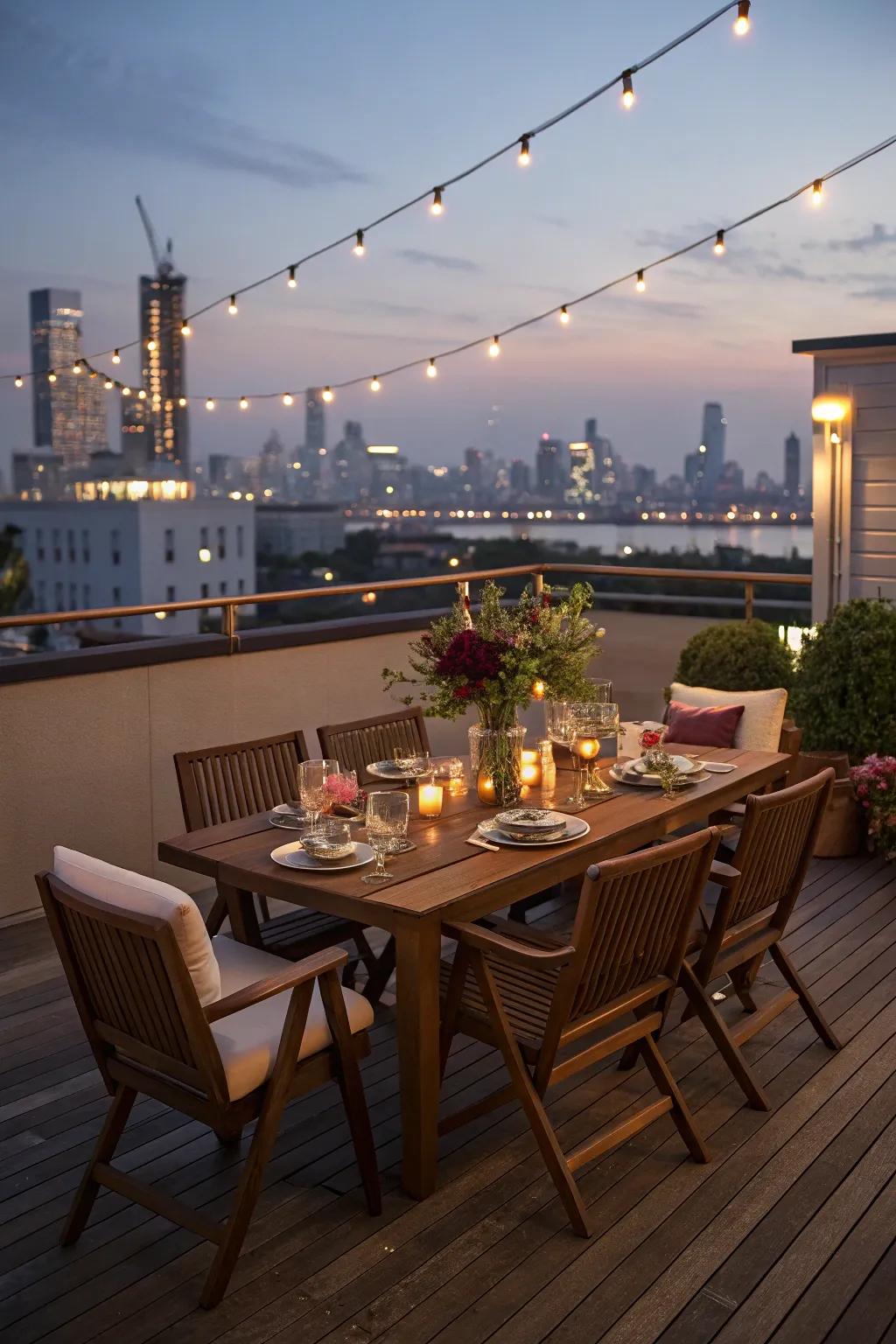 An inviting dining setup for al fresco meals.