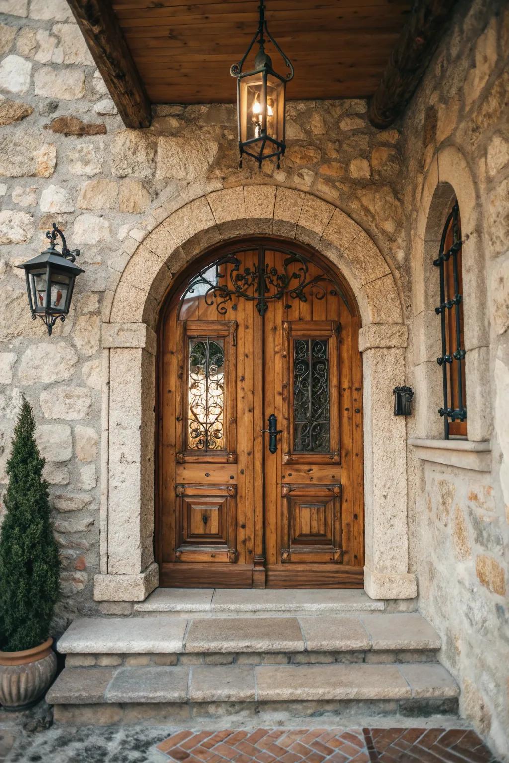 An arched door adds unique character to any home.