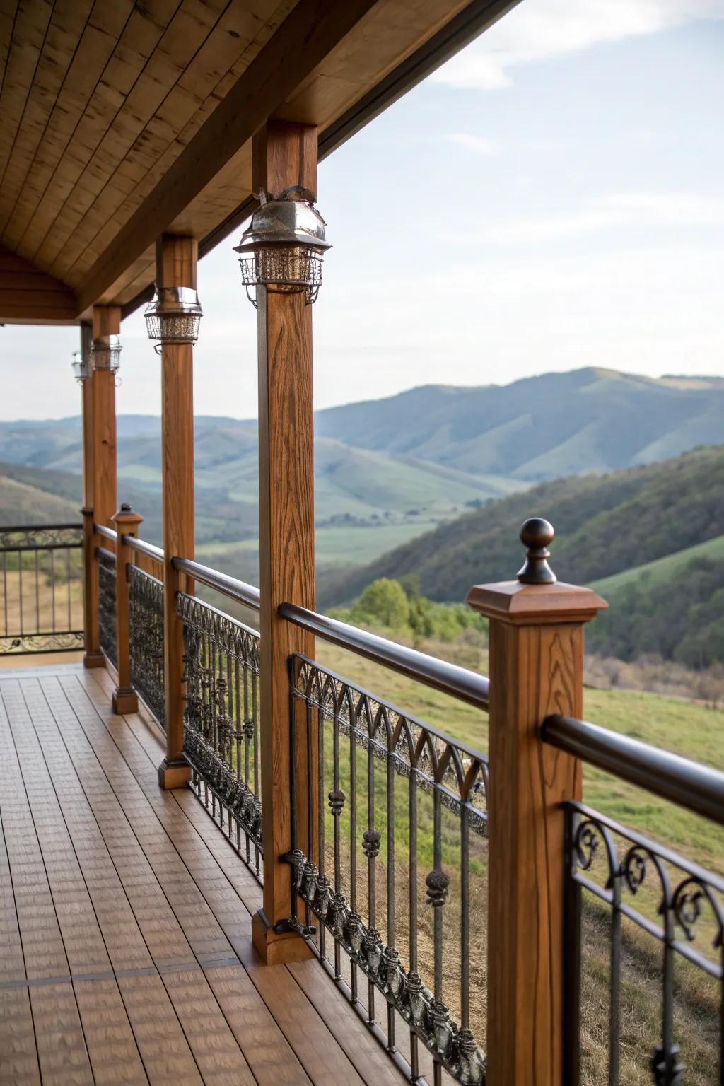 Blend rustic wood with sleek metal for a modern rustic look.