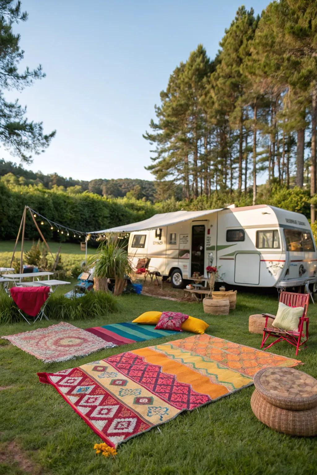 Personalize with rugs and cushions for added comfort.