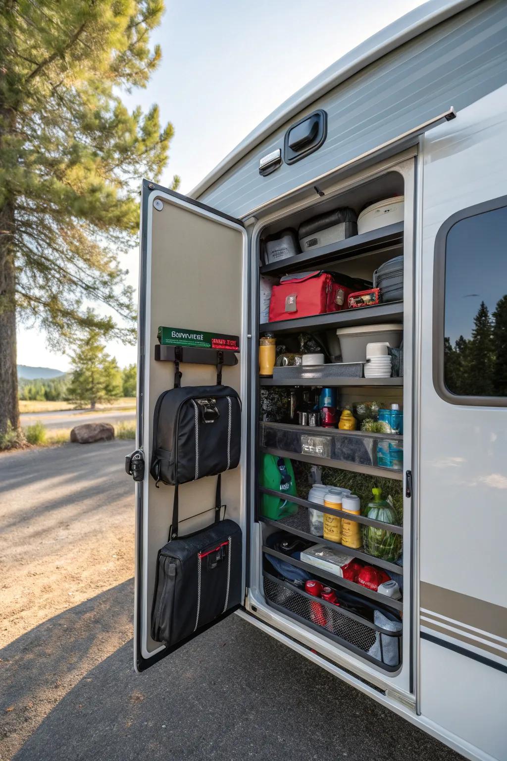 Adjustable shelves help customize your storage needs.