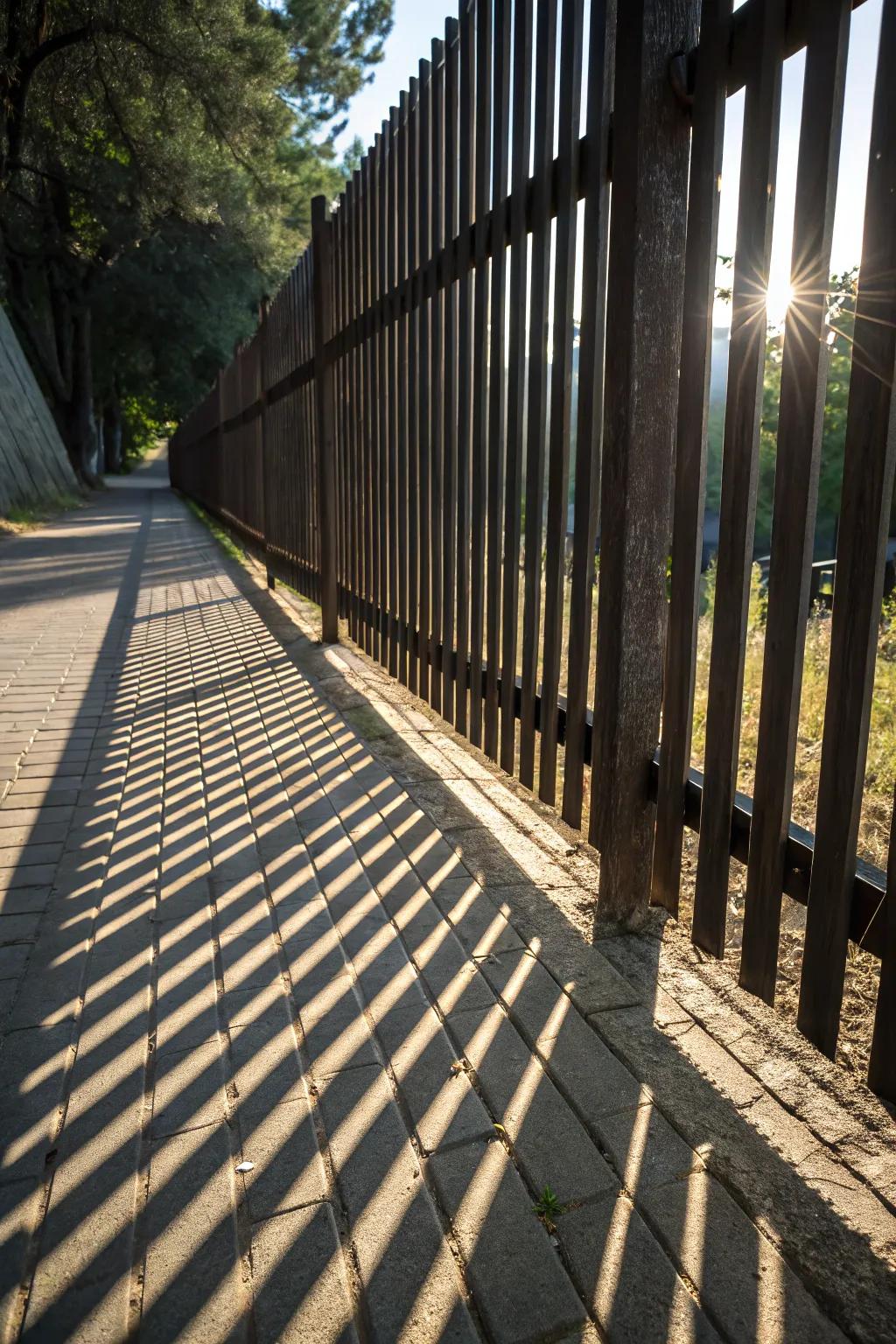 Vertical slats providing privacy with a playful touch.