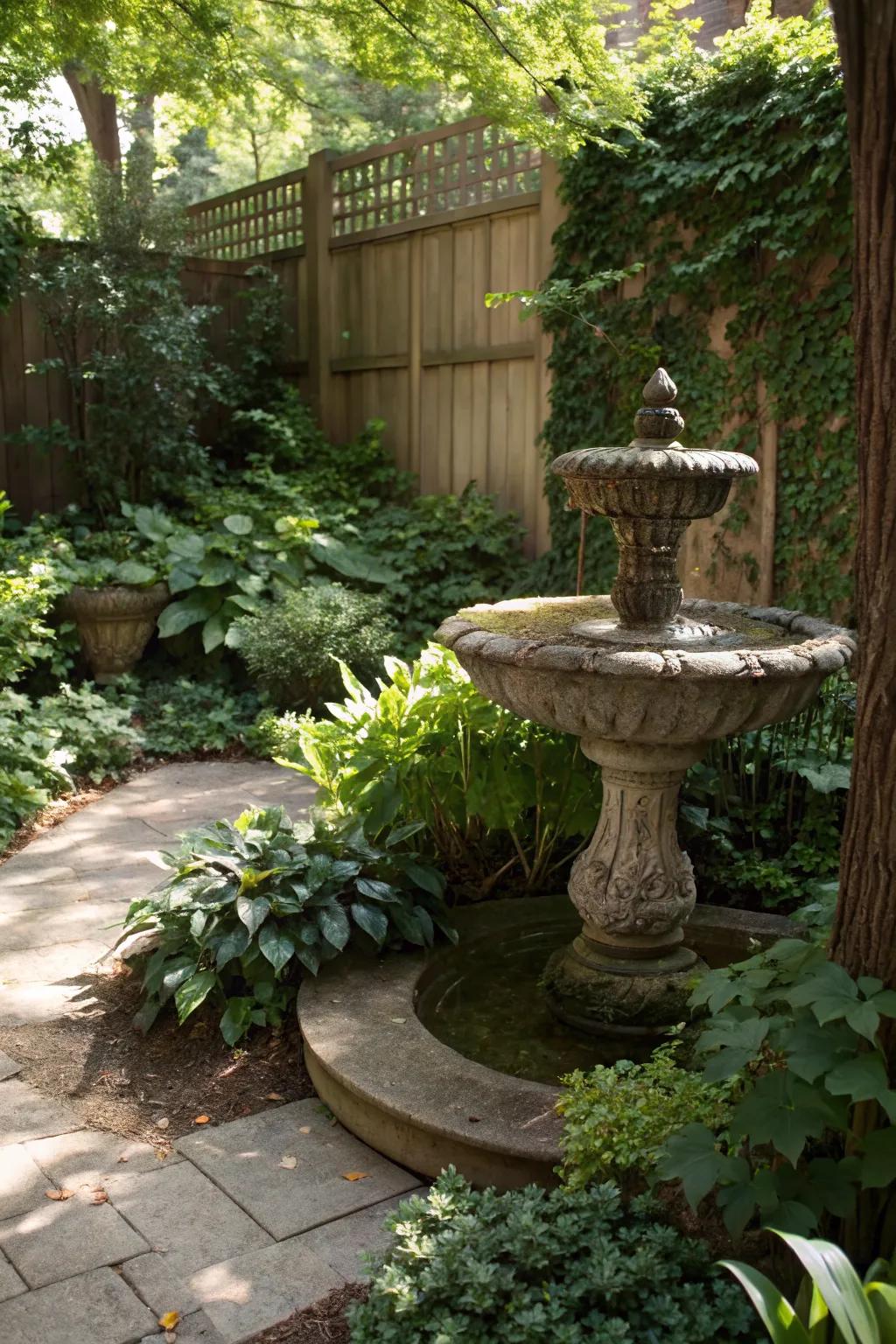 Water features create a tranquil atmosphere.