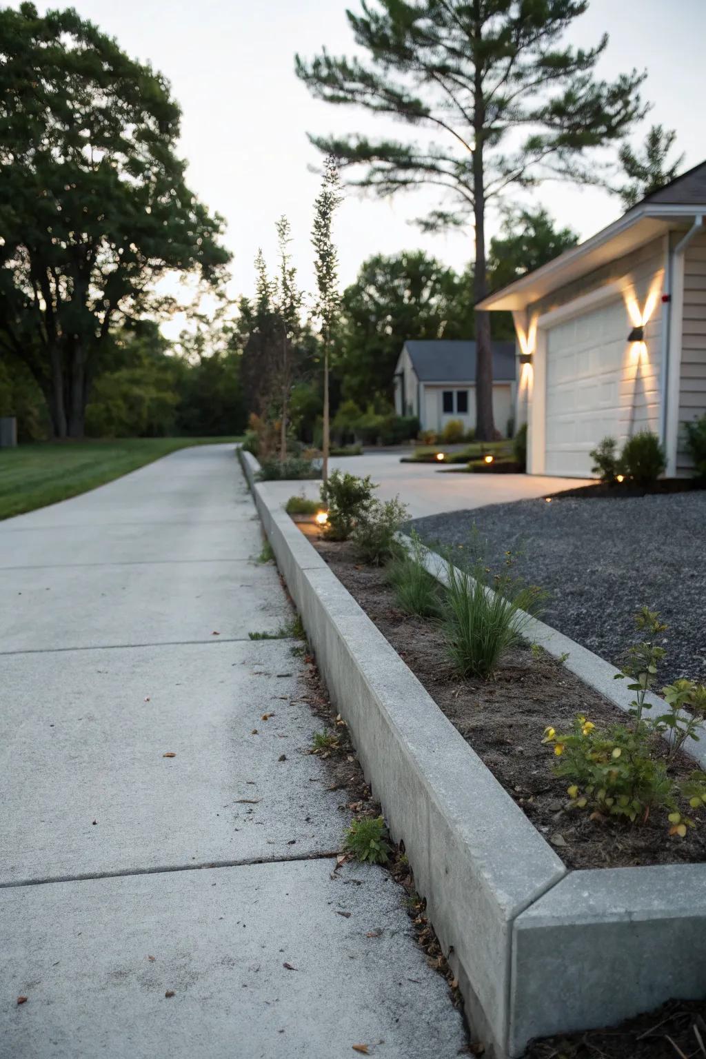 A low divider offers a practical separation without disrupting the flow.