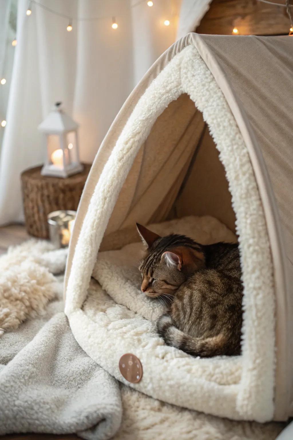 A cozy nook with soft bedding for ultimate comfort.