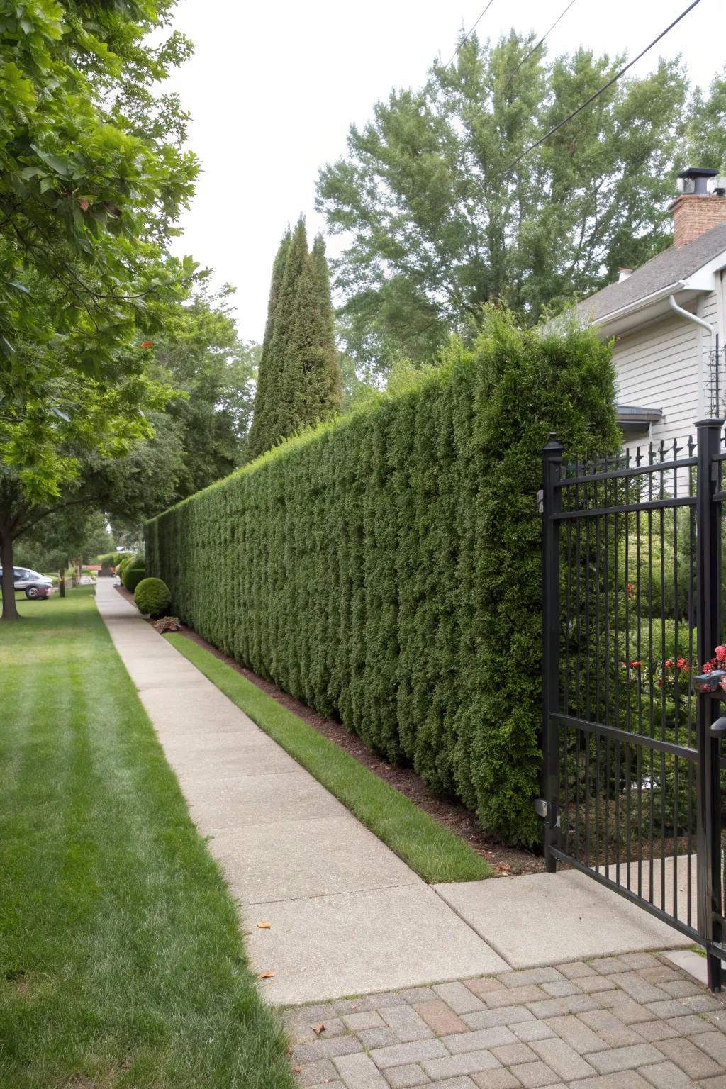 Tall hedges are a natural solution for privacy.