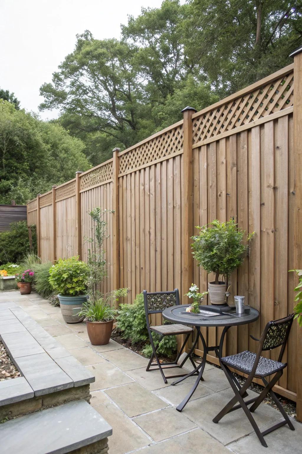 Tall panels ensure maximum privacy in your garden.