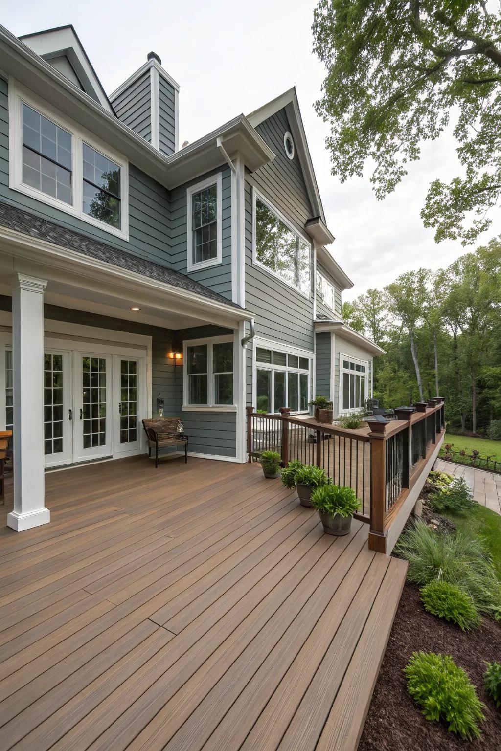 A cohesive deck design that complements your home's style.