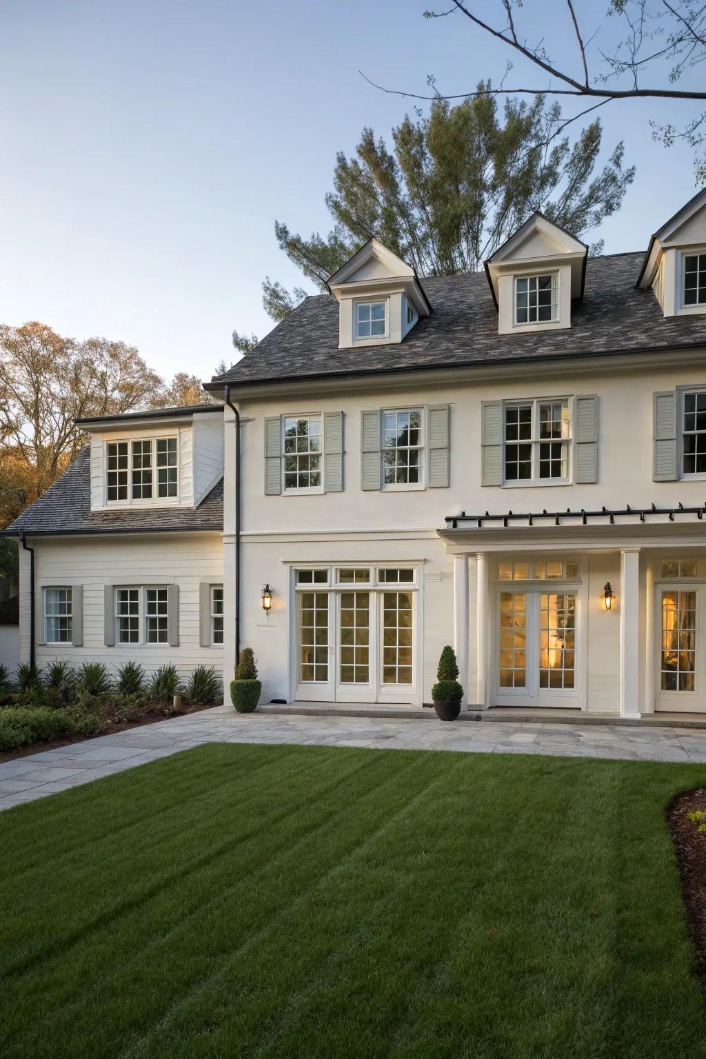 Symmetrical house design with balanced elements
