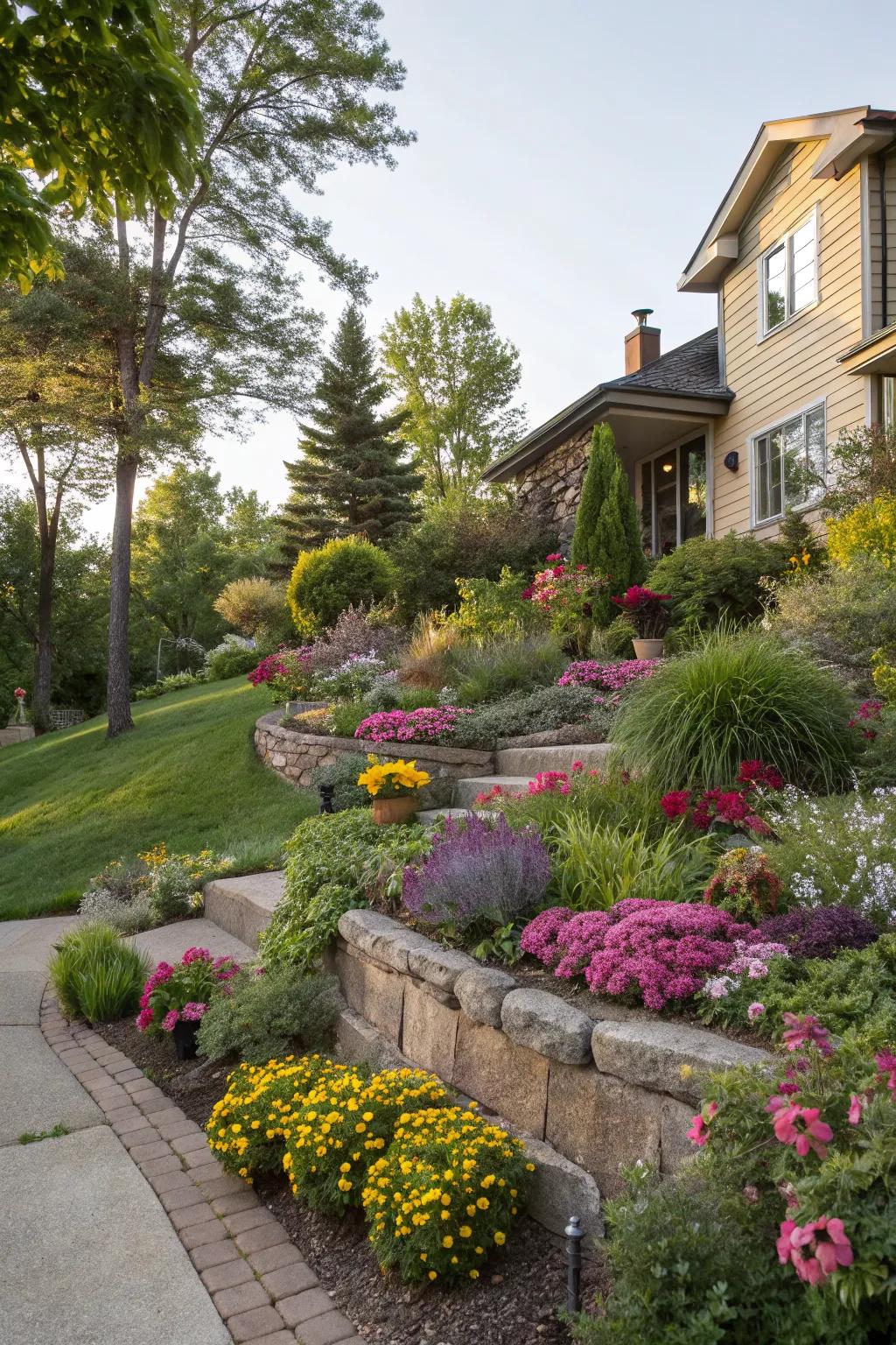 Achieve depth with layered plantings.